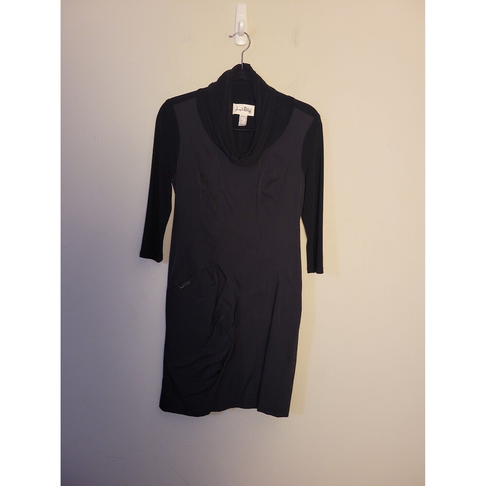 Joseph Ribkoff Black Cowl Neck Ruched Mini Dress Sz 8